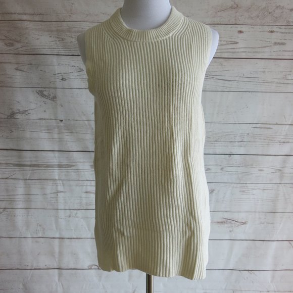 J. Crew Black Label Wool Blend Sleeveless Ribbed Knit Crewneck Sweater - Medium - Picture 2 of 6